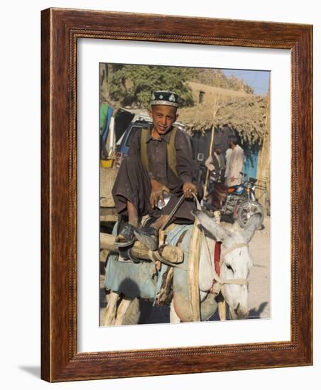Boy on Donkey Cart, Maimana, Faryab Province, Afghanistan-Jane Sweeney-Framed Photographic Print