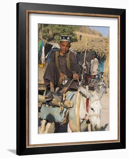 Boy on Donkey Cart, Maimana, Faryab Province, Afghanistan-Jane Sweeney-Framed Photographic Print