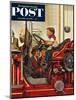 "Boy on Fire Truck" Saturday Evening Post Cover, November 14, 1953-Stevan Dohanos-Mounted Giclee Print
