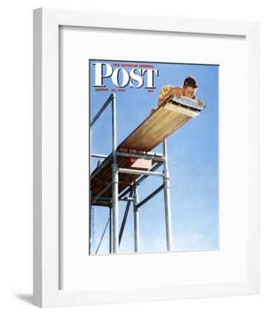 HIGH BOARD DIVER NORMAN ROCKWELL PRINT AUGUST 1947