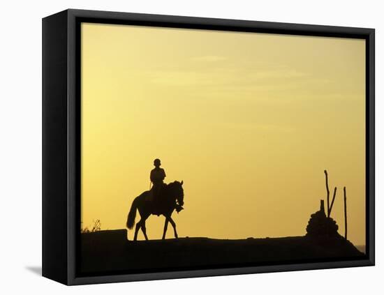 Boy on Horseback at the Beach Village of M! Ncora, in Northern Peru-Andrew Watson-Framed Premier Image Canvas