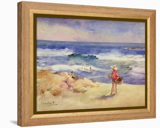 Boy on the Sand-Joaquín Sorolla y Bastida-Framed Premier Image Canvas