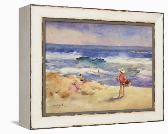 Boy on the Sand-Joaquín Sorolla y Bastida-Framed Premier Image Canvas