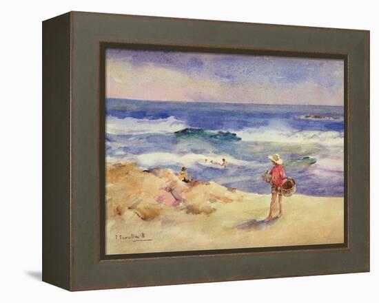 Boy on the Sand-Joaquín Sorolla y Bastida-Framed Premier Image Canvas