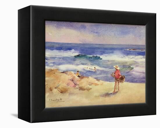 Boy on the Sand-Joaquín Sorolla y Bastida-Framed Premier Image Canvas