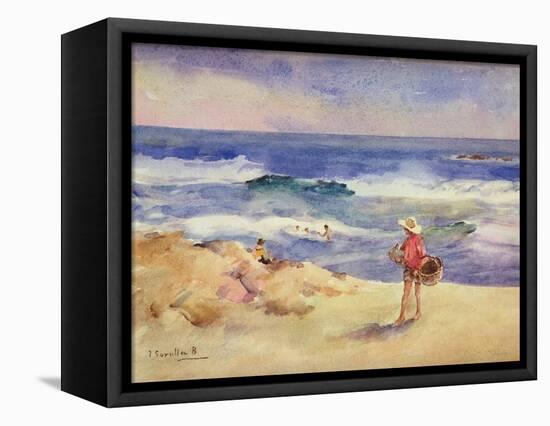 Boy on the Sand-Joaquín Sorolla y Bastida-Framed Premier Image Canvas