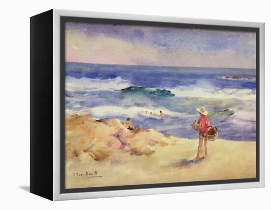 Boy on the Sand-Joaquín Sorolla y Bastida-Framed Premier Image Canvas