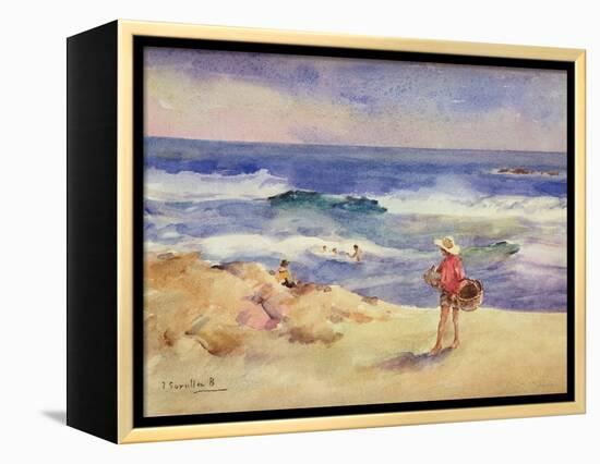 Boy on the Sand-Joaquín Sorolla y Bastida-Framed Premier Image Canvas