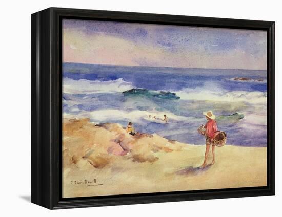 Boy on the Sand-Joaquín Sorolla y Bastida-Framed Premier Image Canvas