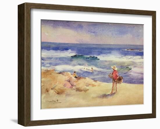 Boy on the Sand-Joaquín Sorolla y Bastida-Framed Giclee Print