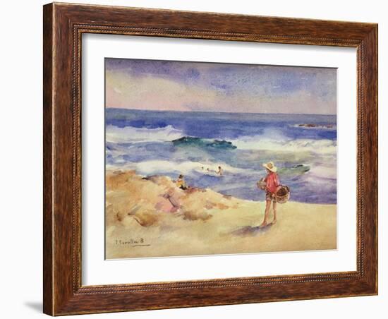 Boy on the Sand-Joaquín Sorolla y Bastida-Framed Giclee Print