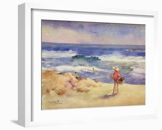 Boy on the Sand-Joaquín Sorolla y Bastida-Framed Giclee Print