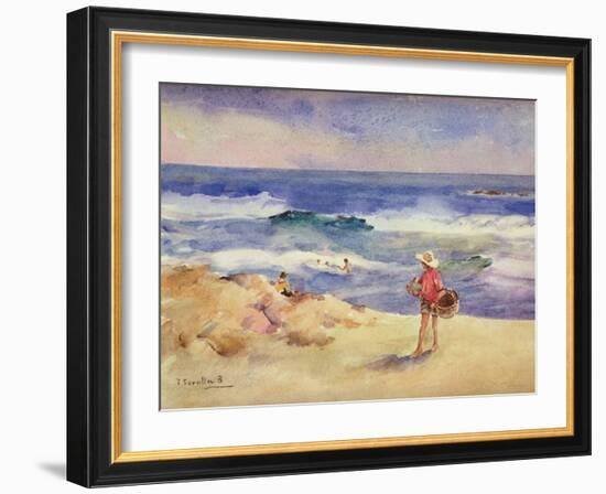 Boy on the Sand-Joaquín Sorolla y Bastida-Framed Giclee Print