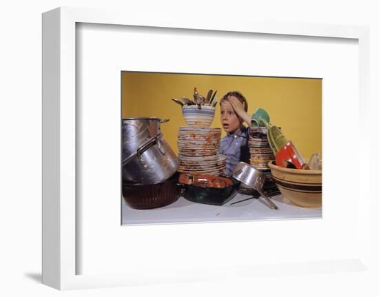 Boy Overwhelmed-null-Framed Photographic Print