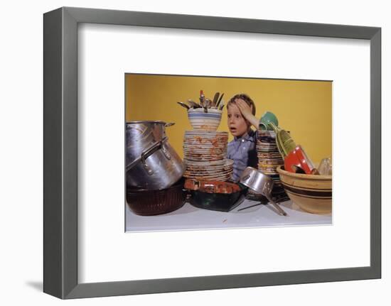 Boy Overwhelmed-null-Framed Photographic Print