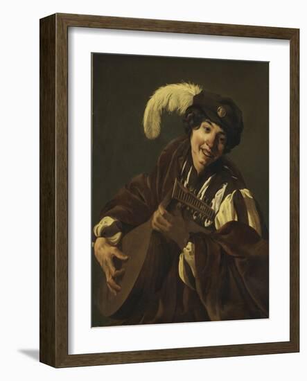 Boy playing the Lute, 1620s-Hendrick Ter Brugghen-Framed Giclee Print