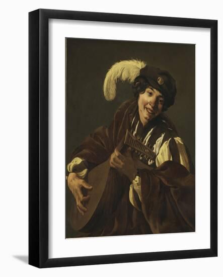 Boy playing the Lute, 1620s-Hendrick Ter Brugghen-Framed Giclee Print