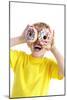 Boy Playing with Doughnuts-Ian Boddy-Mounted Photographic Print