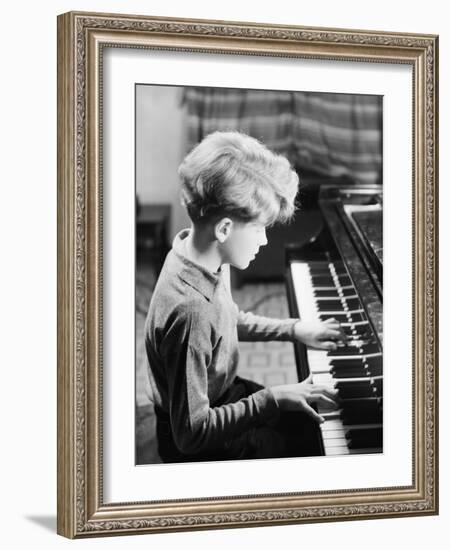 Boy Practicing Piano-Philip Gendreau-Framed Photographic Print