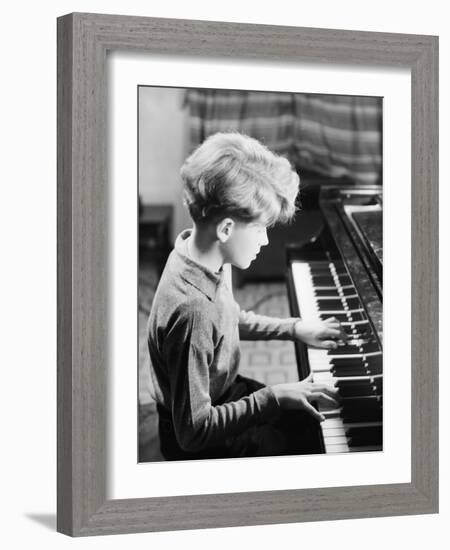 Boy Practicing Piano-Philip Gendreau-Framed Photographic Print