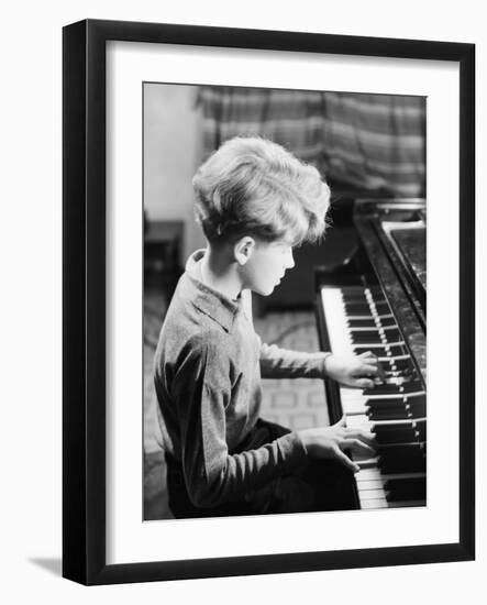 Boy Practicing Piano-Philip Gendreau-Framed Photographic Print