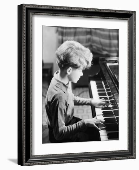 Boy Practicing Piano-Philip Gendreau-Framed Photographic Print