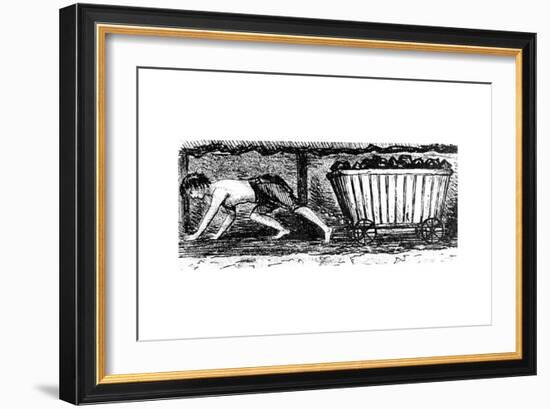 Boy 'Putter' Drawing a Truck Containing Coal Along a 24 Inch High Seam, Halifax, Yorkshire, 1848-null-Framed Giclee Print