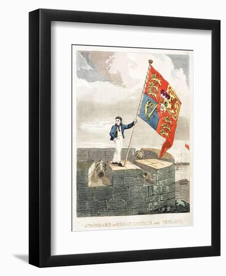 Boy Raising the Royal Standard--Framed Giclee Print