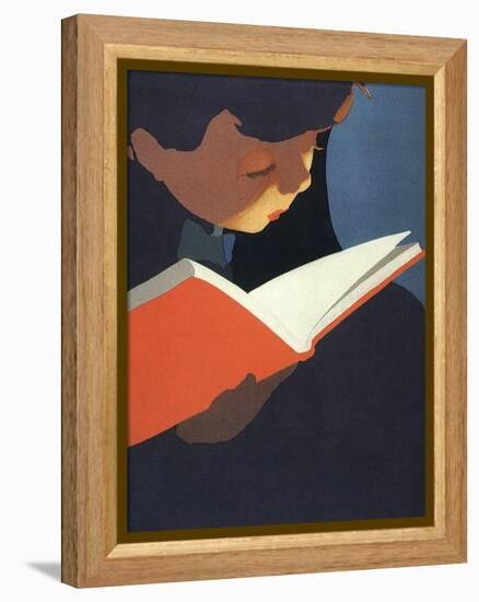 Boy Reading, 1925-null-Framed Premier Image Canvas