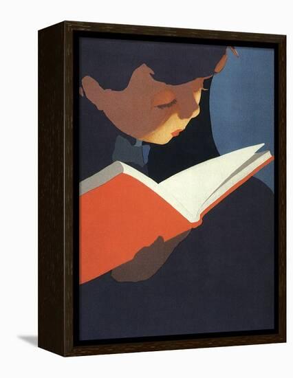 Boy Reading, 1925-null-Framed Premier Image Canvas