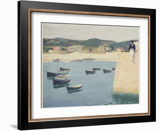 Boy Reading on a Harbour's Edge-William Strang-Framed Giclee Print