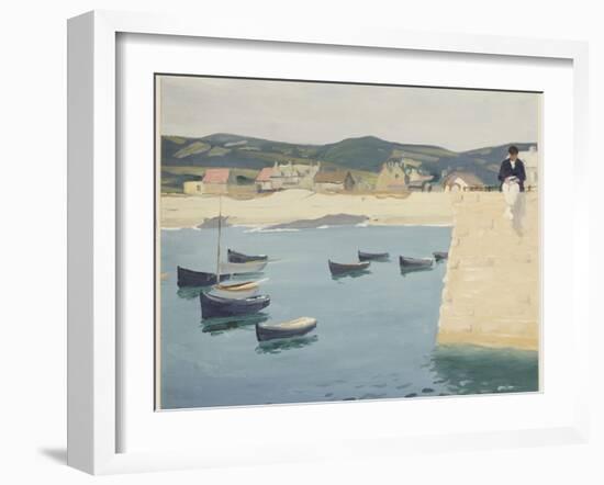 Boy Reading on a Harbour's Edge-William Strang-Framed Giclee Print