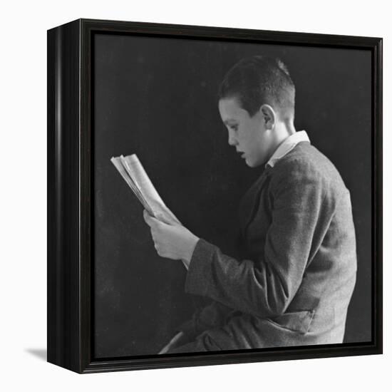 Boy Reading, Photographic Portrait 1936-null-Framed Premier Image Canvas