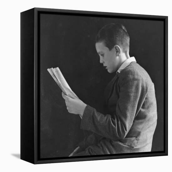 Boy Reading, Photographic Portrait 1936-null-Framed Premier Image Canvas