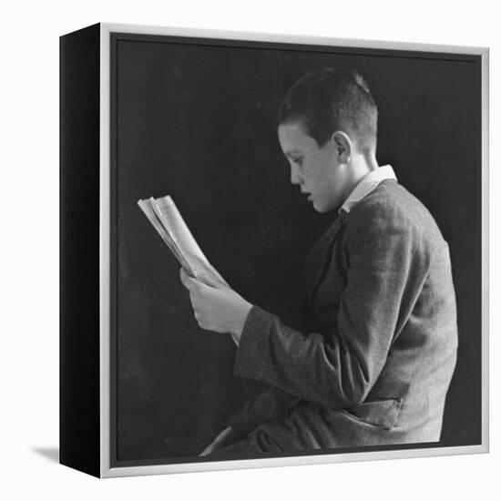 Boy Reading, Photographic Portrait 1936-null-Framed Premier Image Canvas