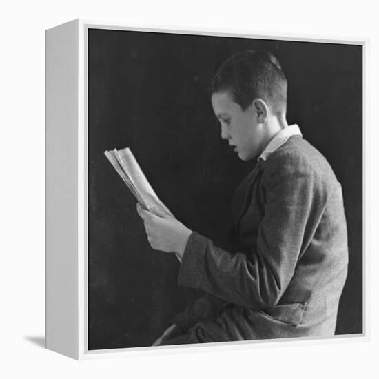 Boy Reading, Photographic Portrait 1936-null-Framed Premier Image Canvas