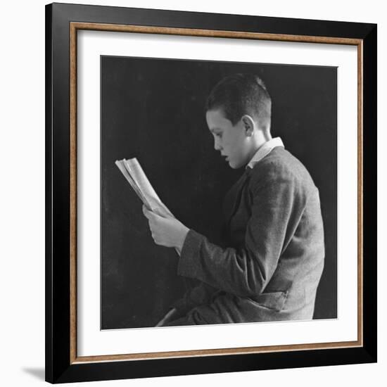 Boy Reading, Photographic Portrait 1936-null-Framed Photographic Print