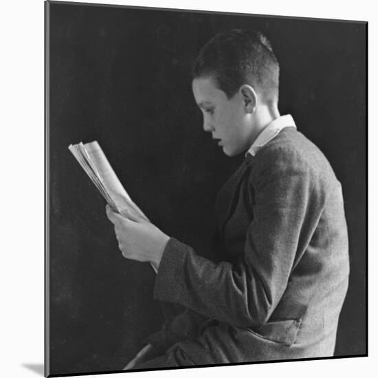 Boy Reading, Photographic Portrait 1936-null-Mounted Photographic Print