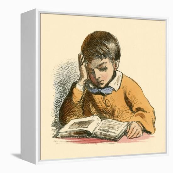 Boy Reading-English School-Framed Premier Image Canvas