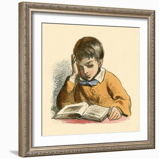 Boy Reading-English School-Framed Giclee Print