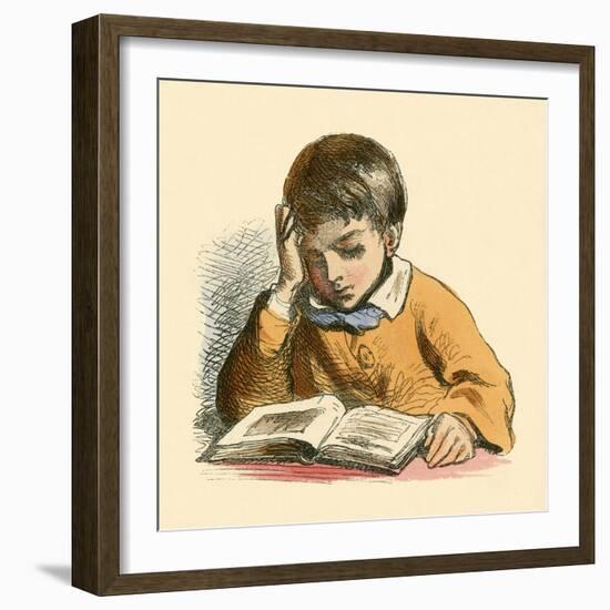 Boy Reading-English School-Framed Giclee Print