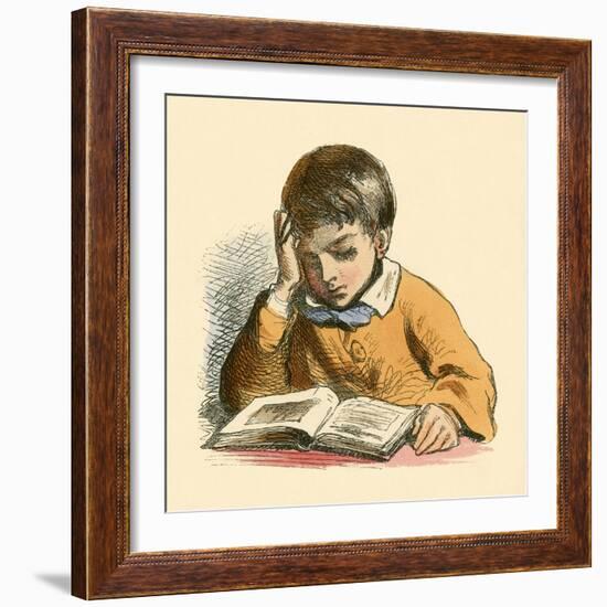 Boy Reading-English School-Framed Giclee Print