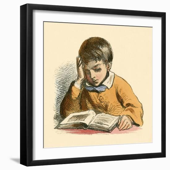 Boy Reading-English School-Framed Giclee Print