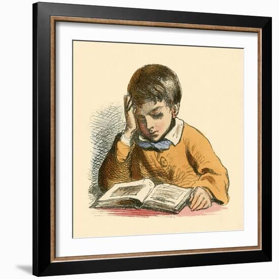 Boy Reading-English School-Framed Giclee Print