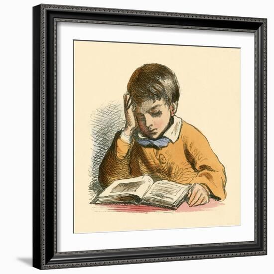 Boy Reading-English School-Framed Giclee Print