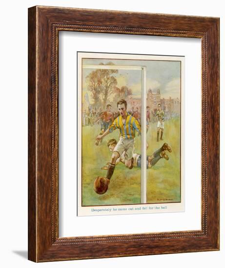 Boy Scores a Goal-Radcliffe Wilson-Framed Art Print