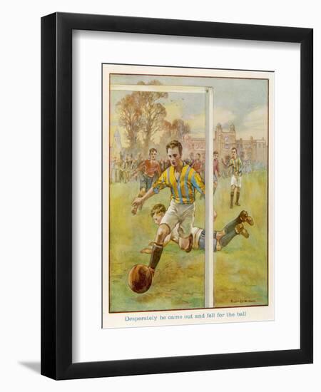 Boy Scores a Goal-Radcliffe Wilson-Framed Art Print