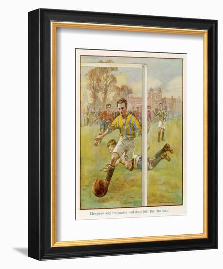 Boy Scores a Goal-Radcliffe Wilson-Framed Art Print