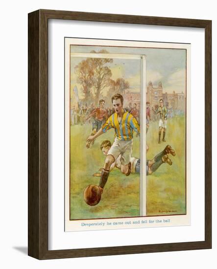 Boy Scores a Goal-Radcliffe Wilson-Framed Art Print