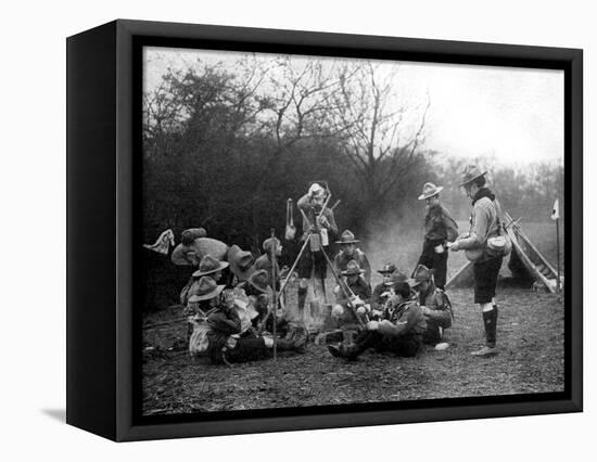 Boy Scouts Camping, 1926-null-Framed Premier Image Canvas